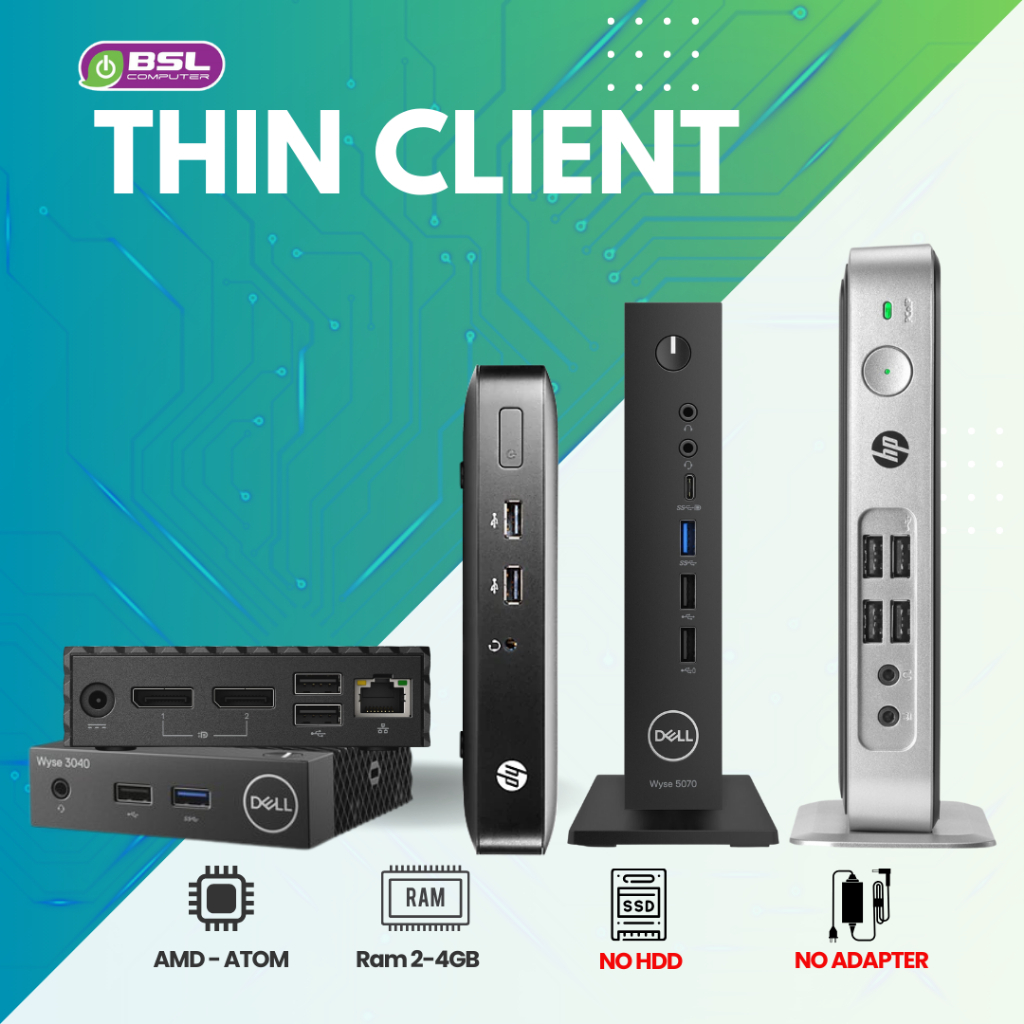 Thin Client มือสอง พร้อมส่ง HP T620, T420, T630, Dell Wyse 3040  เหมาะสำหรับสายช่าง คอมมือสอง USED C