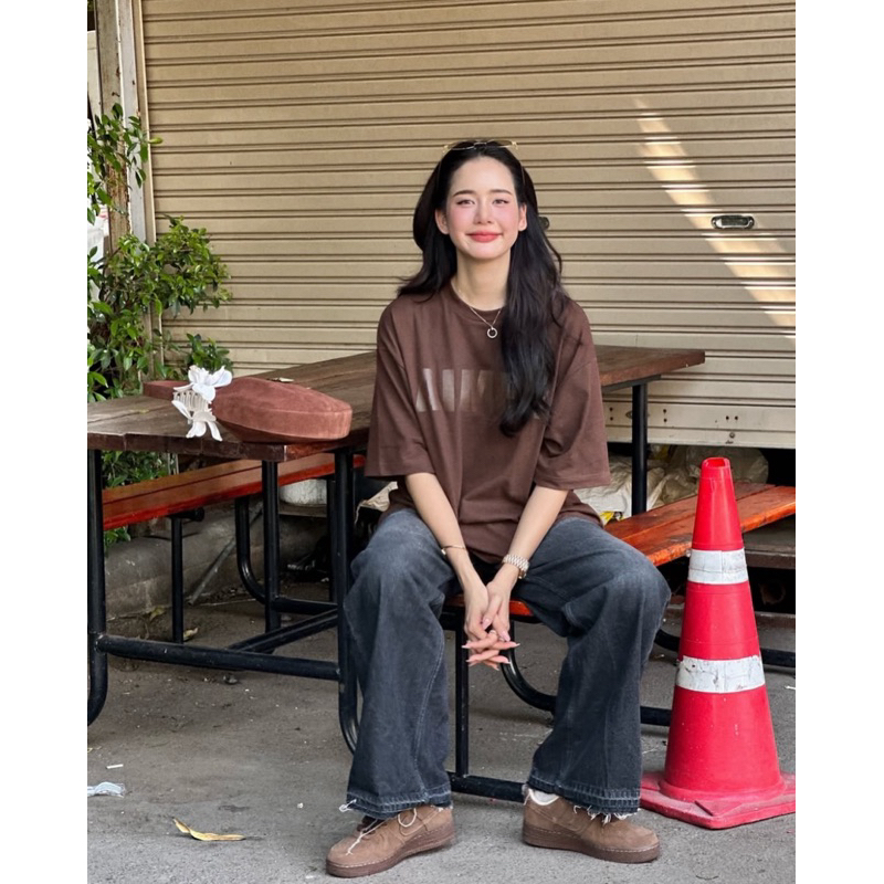 ✨พร้อมส่ง✨ใช้โค้ด 30% , 20% ได้ ‼️Aimer : logo T-Shirt Brown 🤎 *อ่านรายละเอียดก่อนสั่ง* // New in pack ของแท้ 💯% - รูปที่ 3