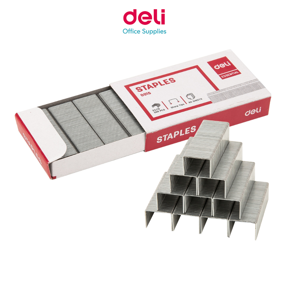 ลวดเย็บกระดาษ Deli แม็ก ไส้แม็ค ลวดเย็บเบอร์ 23/10 (60 Sheets) ที่เย็บกระดาษ ลวดเสียบกระดาษ
