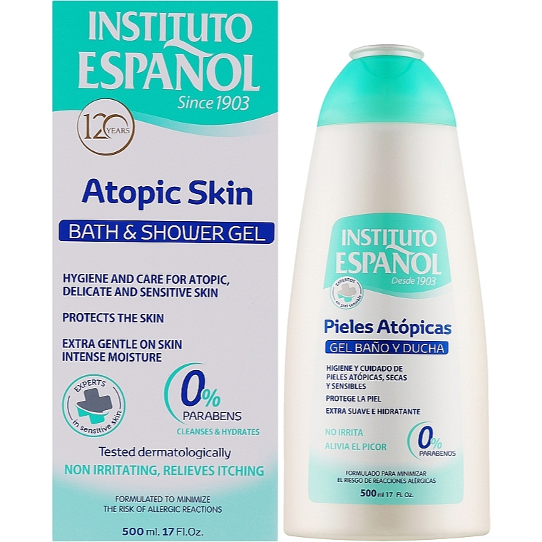 Instituto Espanol Atopic Skin Bath And Shower Gel 300 ml.แชมพูป้องหนังศีรษะแห้งลอก แชมพูอ่อนโยน