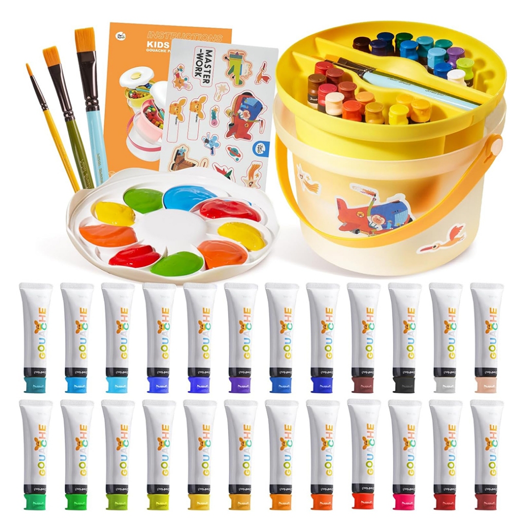 Jarmelo (Joan Miro) เซตสีกวอชสำหรับเด็ก + อุปกรณ์  Kids Paint Set- Gouache Paint