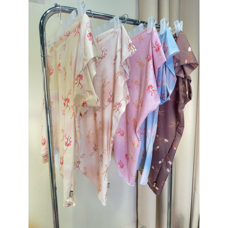 ฮิญาบหน้านิ่ม พิมพ์ลาย ลายออกแบบของร้าน ผ้ายืดITYสกีน🌷🌲