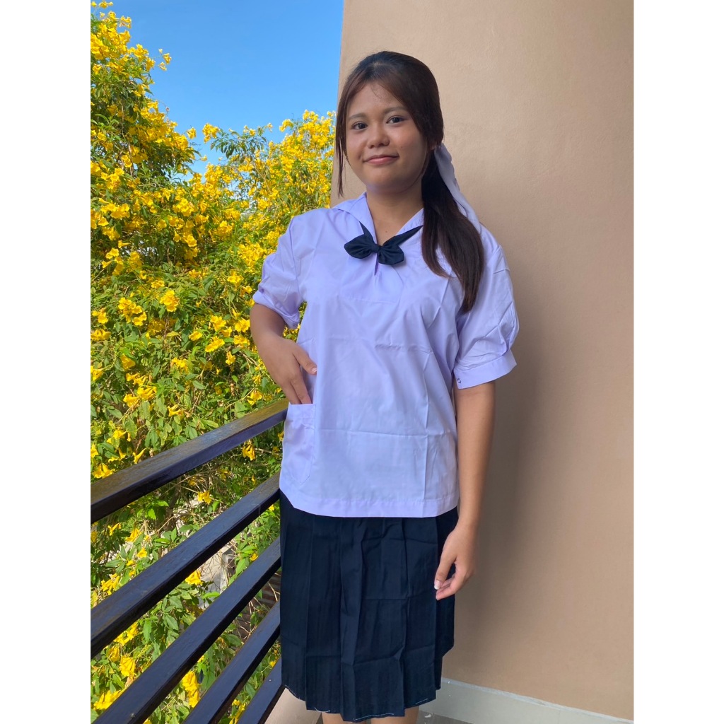 เสื้อนักเรียนคอทหารเรือ เสื้อนักเรียนมอต้น สีขาว ถูกระเบียบ  <เฉพาะเสื้ออย่างเดียว>ใบเสร๊จเบิกโรงเรียน babyandyou-2569-