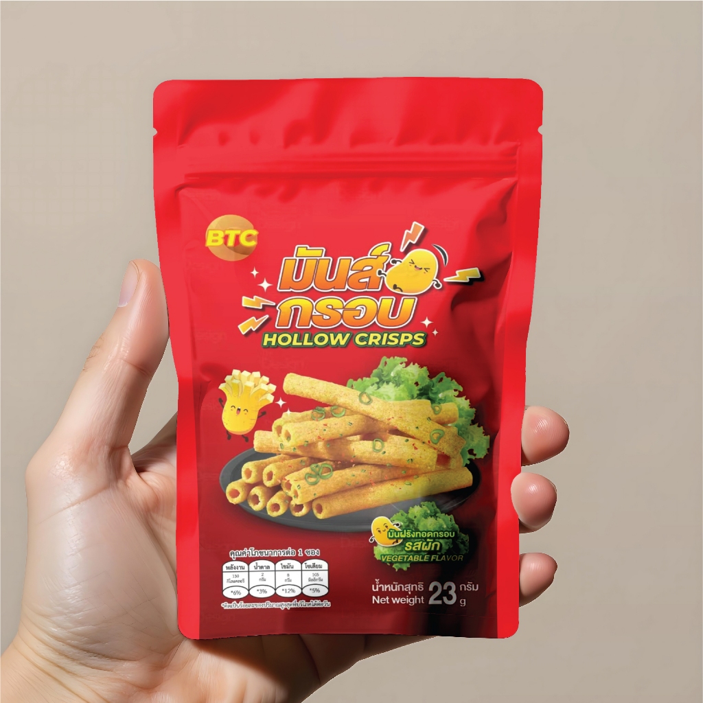 แพ็ค 3 ถุง ตราBTC ขนมข้าวโพดอบกรอบปรุงรส น้ำหนักสุทธิ23กรัม (มี 3 รสให้เลือก)