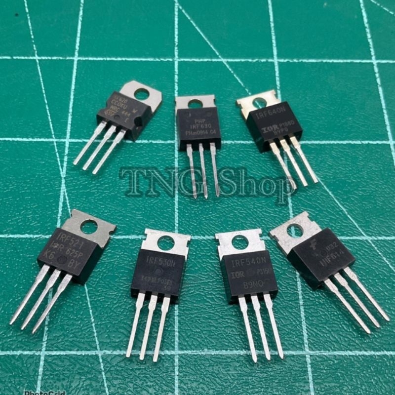 ￼IRF521, IRF530, IRF540, IRF614, IRF620, IRF630, IRF634, IRF640 มอสเฟตTO220 (ราคาต่อ1ตัว)