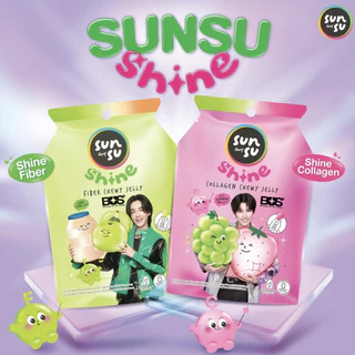 สินค้าพร้อมส่ง SUNSU X BUS / 4EVE ซันซุ เยลลี่ผสมบุก (1 ซอง มีเยลลี่ 6 ชิ้น) *การ์ดสุ่มนะคะ*