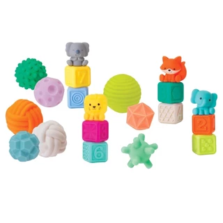 Infantino : Super Soft Stackables Activity Playset - เซตของเล่นซิลิโคนเสริมพัฒนาการ BPA free
