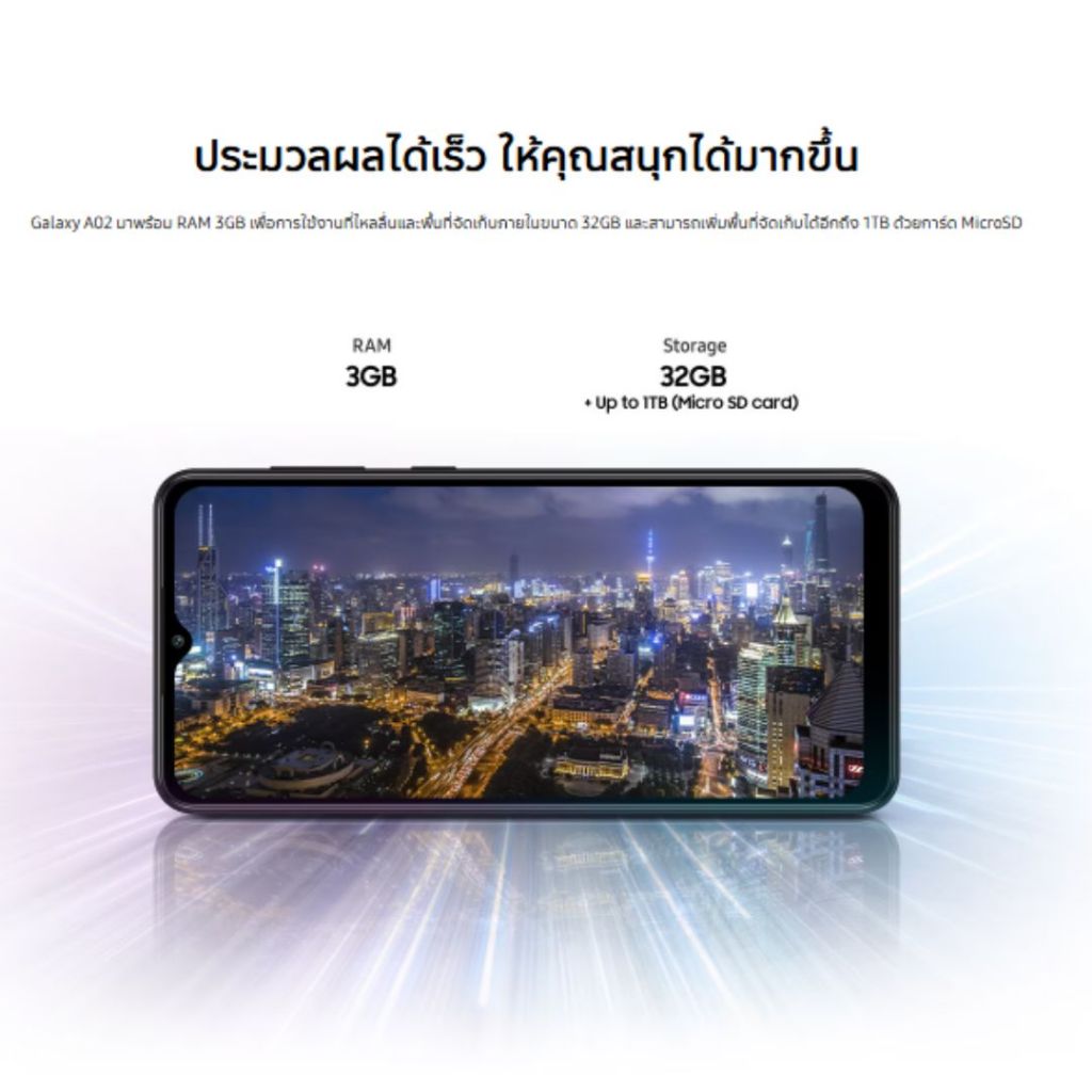 โทรศัพท์ Samsung Galaxy A02 32 GB Azul จอใหญ่ 6.5นิ้ว พร้อมส่ง