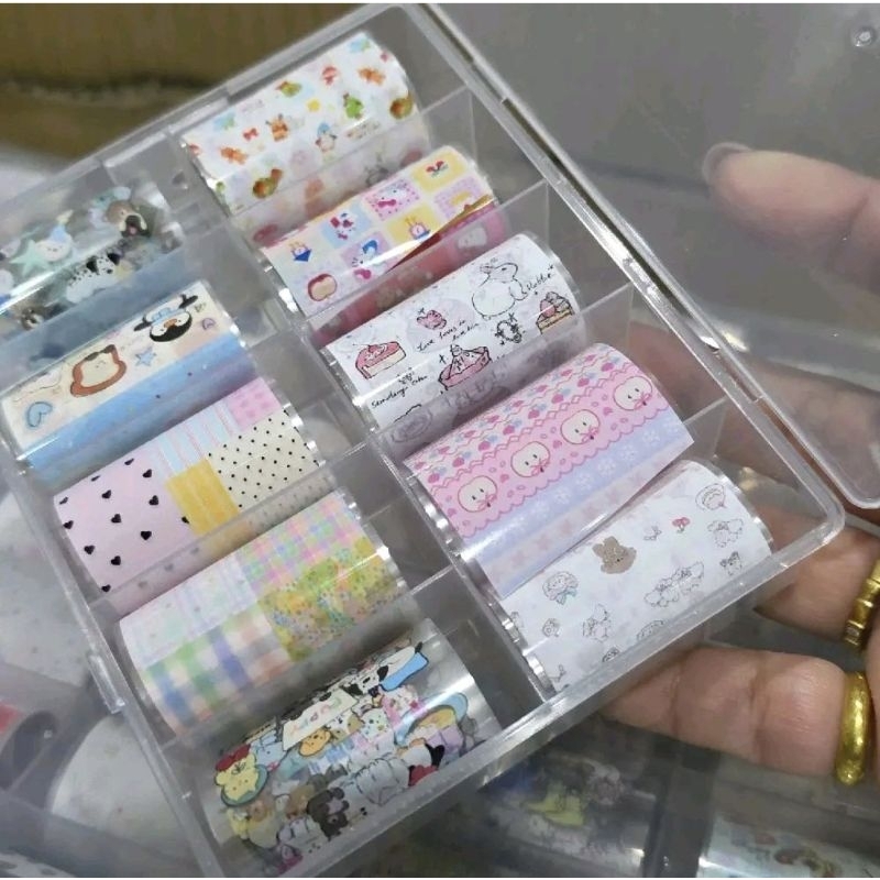ฟอยล์ลอกลายติดเล็บแนวน่ารัก so cute 1 กล่องมี 10 ลายลอกง่ายลอกได้เต็มแผ่น