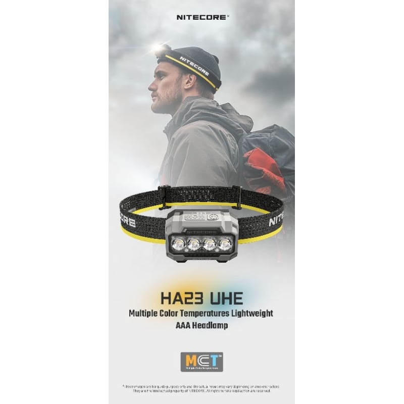 ไฟฉายคาดหัว Nitecore HA23 UHE Camping Headlamp with Multiple Color Temperatures:สินค้ารับประกัน 3 ปี