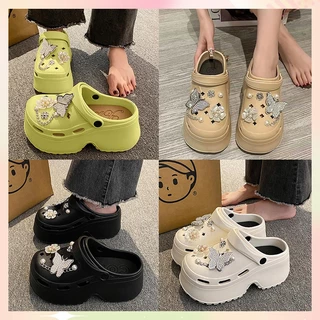 XWshopee ราคาพิเศษ รองเท้าแตะหัวโตสำหรับผู้หญิง มาพร้อมตัวติดการ์ตูน ส้นหนาสูงพิเศษ รุ่นนี้ใครๆก็ต้องมี มีหลายสีหลากสไต