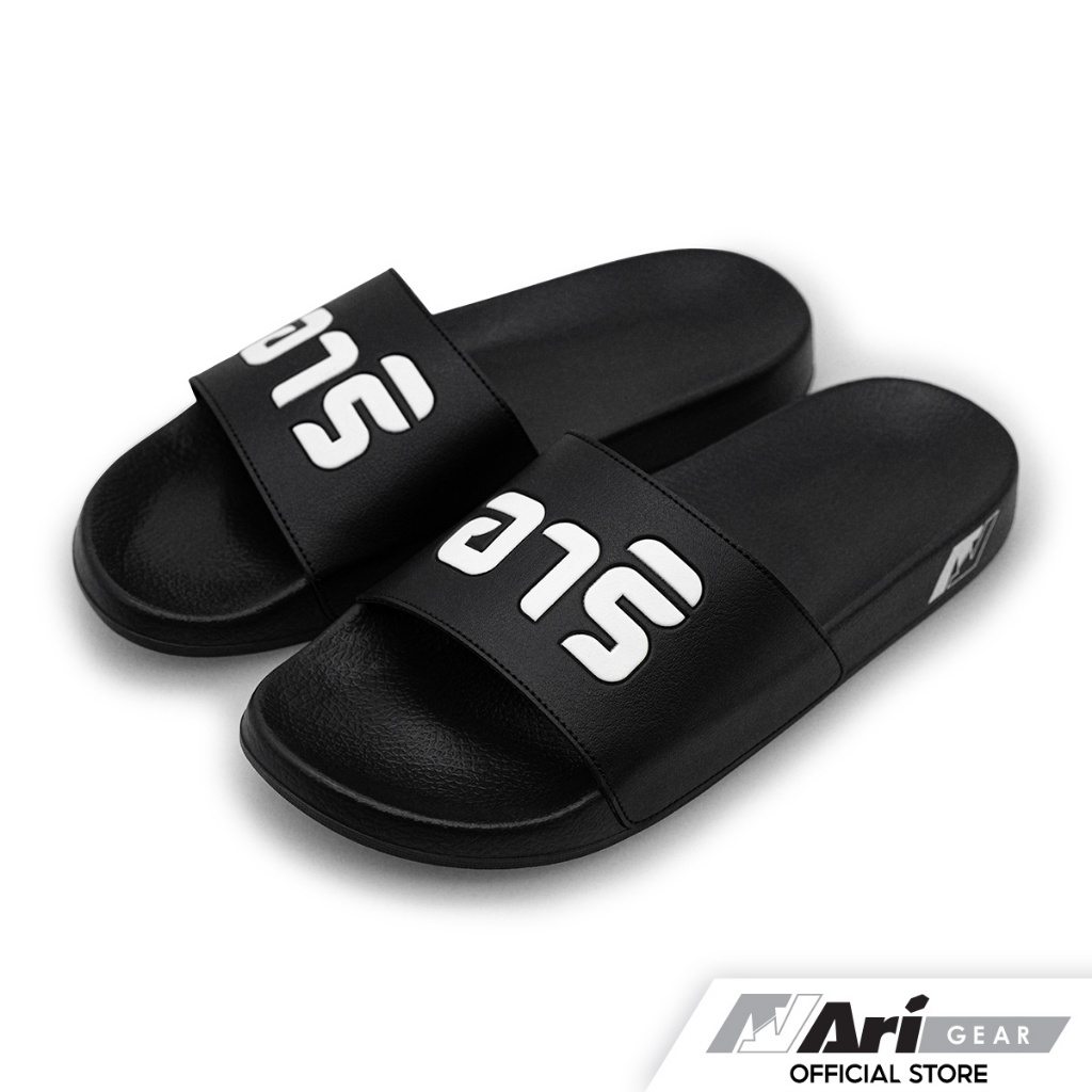 ARI THAI LETTERS KIDS SLIDE SANDALS - BLACK (AFW0023-01) รองเท้าแตะ เด็ก อาริ THAI LETTERS สีดำ