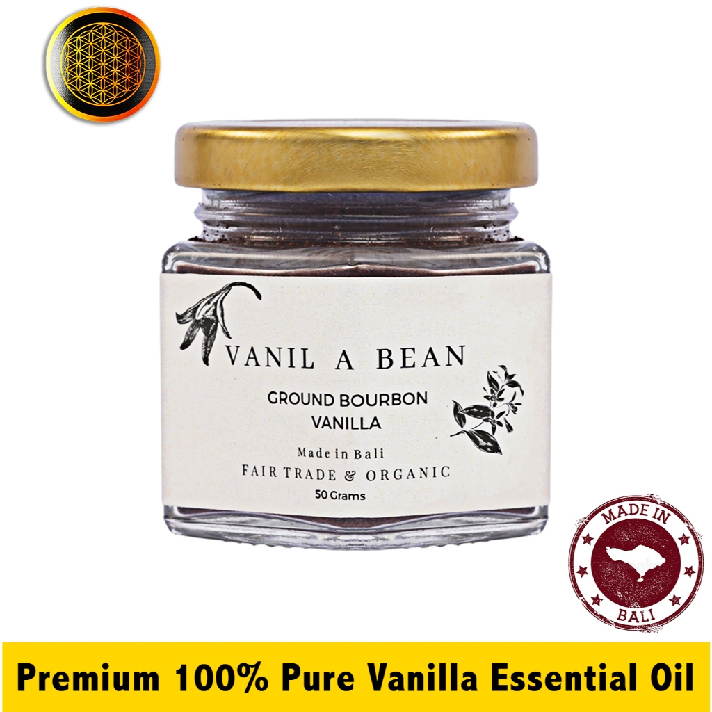 Vanil A Bean - Organic Ground Bourbon Vanilla Powder 100% Pure & Natural - (Imported From Bali) - [E