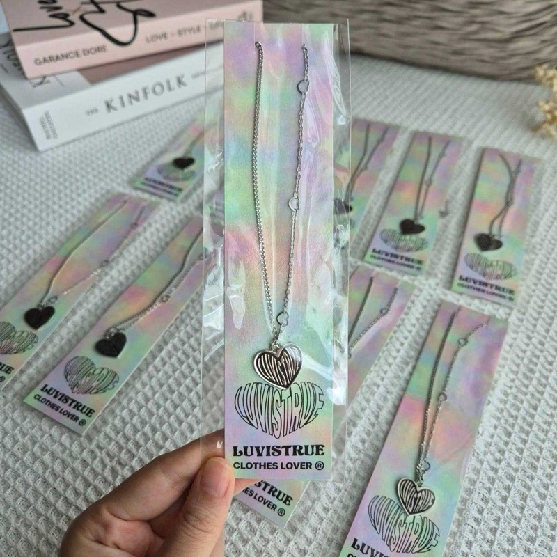 พร้อมส่ง [ใช้โค้ด30%ลด฿1,000] ของแท้💯‼️ LUV IS TRUE PO HEART NECKLACE(SILVER) สร้อยคอ รูปหัวใจ (แบบ 