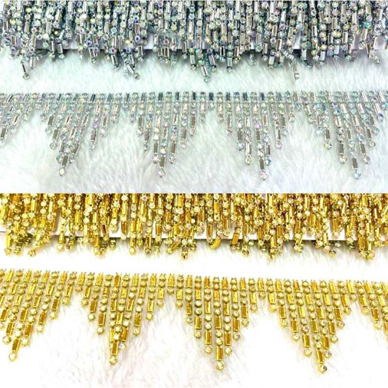 สังวาลย์/เพชรเส้นคัดเกรดดีสีสดสวยราคาต่อ1หลาสีเงิน/ทอง/อุปกรณ์ตกแต่ง สังวาลย์ดอกไม้ DIY ชุดไทย เหรียญโปรยทาน