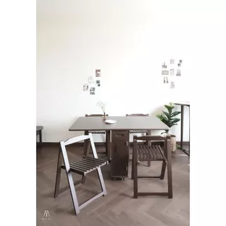 MAAI Design Butterfly table set ชุดโต๊ะพับ พร้อมเก้าอี้พับเก็บได้ 4ตัว ประกอบสำเร็จ โต๊ะอเนกประสงค์
