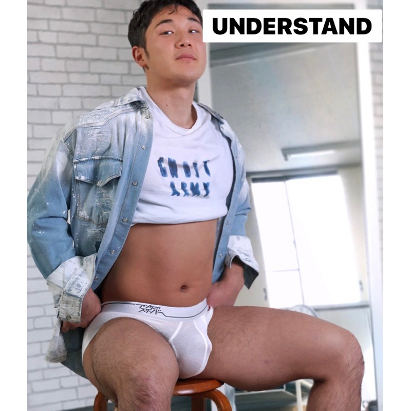 (พร้อมส่ง )กางเกงในชาย understand brief สี ขาวโมโนโครม ขาว ขอบเทา sizeS,M,L,XL