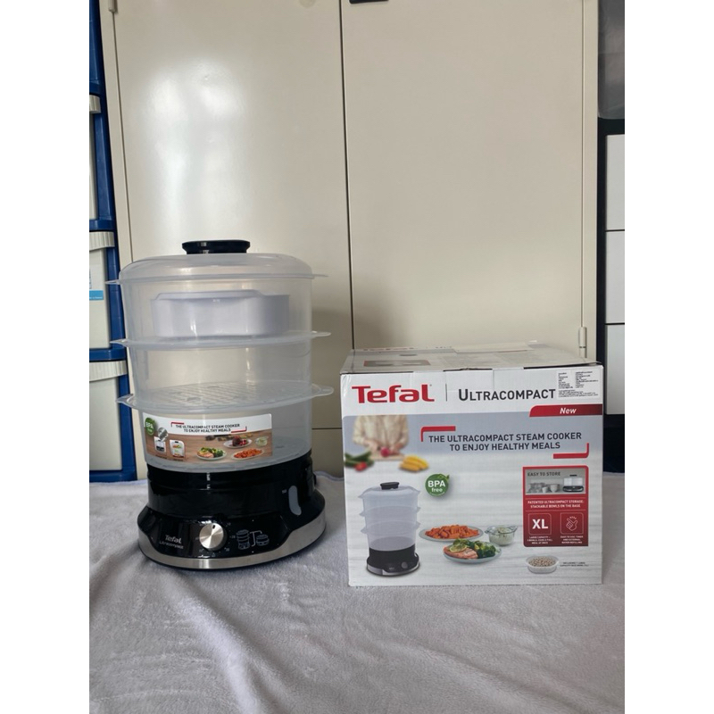 (มือสอง) TEFAL หม้อนึ่งไฟฟ้า ULTRACOMPACT 3 BOWLS STEAMER VC2048 ขนาดความจุ 9 ลิตร รุ่น VC204810 - ก