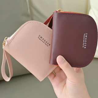 กระเป๋าสตางค์ใบสั้นคลาสสิคใส่เหรียญใส่บัตร ใส่หูฟังได้ มีสายคล้องมือ (GC-097)