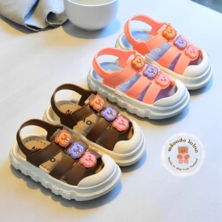 รองเท้ารัดส้นเด็ก สายรัดตีนตุ๊กแก พื้นมีกันลื่น สีสันสดใส ใส่สบาย Children's sandals พร้อมส่งในไทย