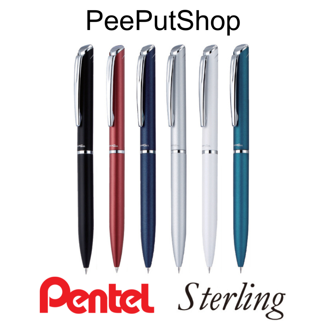ปากกาเจล Pentel Sterling 0.7 แบบหมุนเปิด หมึก Energel น้ำเงิน มาพร้อมกล่องใส่สุดหรู