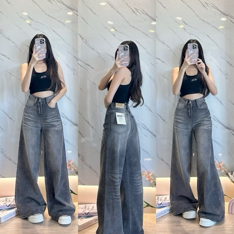 Baggy jeans กางเกงยีนส์ สีเทา