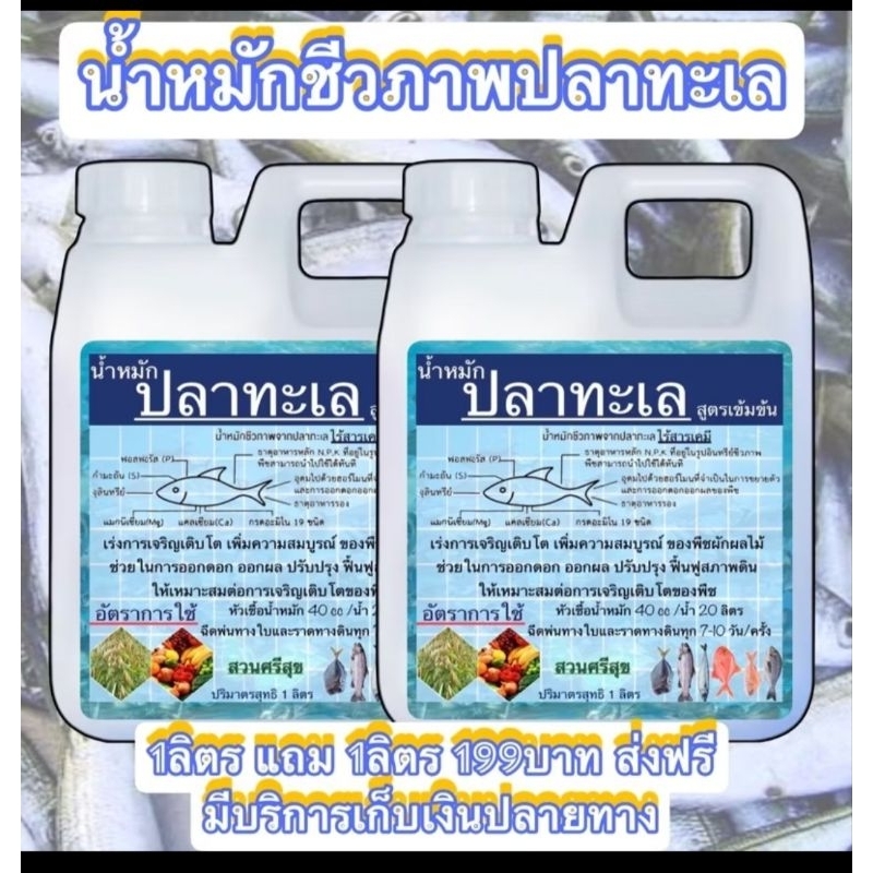 น้ำหมักปลาทะเลสูตรเข้มข้น 1 ลิตรแถม 1 ลิตร