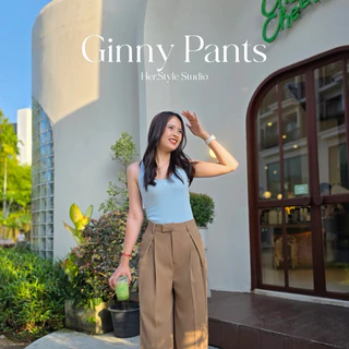 Ginny Pants กางเกงทรง Baggy กระบอกใหญ่ ดีเทลจีบทวิต พลางหุ่นสวย