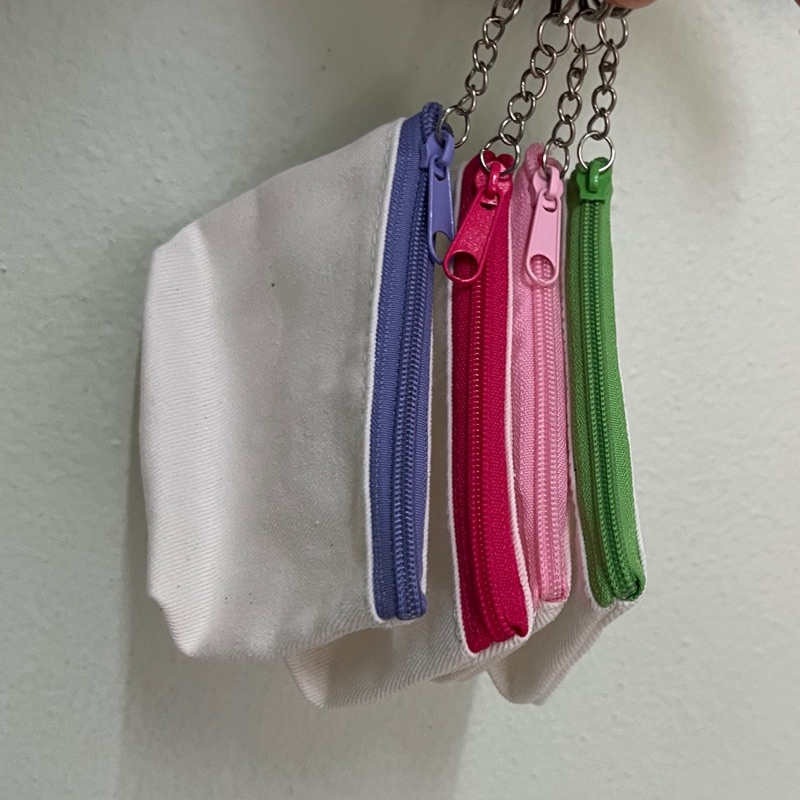 Nana กระเป๋าผ้าดิบพวงกุญแจขนาด3x4x1นิ้วสำหรับใส่เหรียญเป็นของชำร่วย - รูปที่ 3