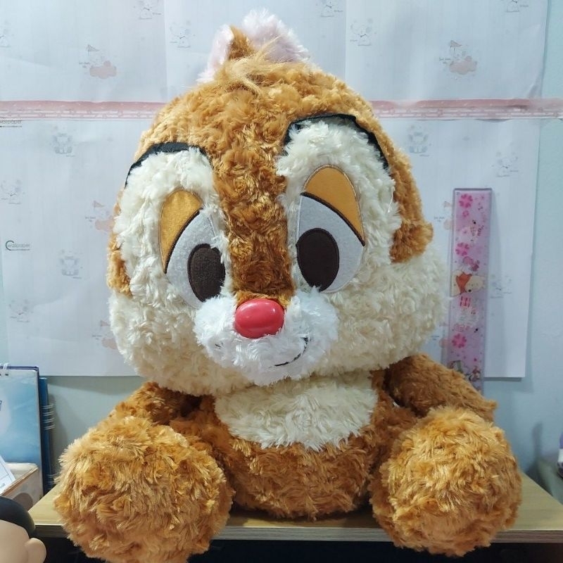 Chip And Dale Plush Toy Disney / ตุ๊กตา Dale ขนกุหลาบ ตัวใหญ่ ขนาดประมาณ  50 ซม. ของแท้ญี่ปุ่นมือสอง