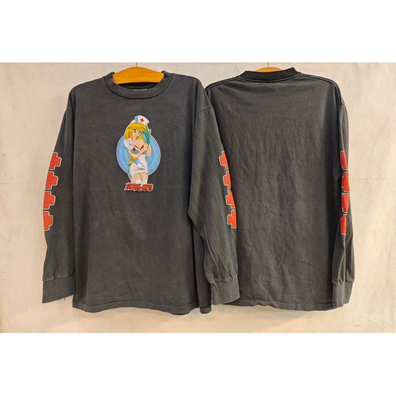 เสื้อผ้าฟอกแขนยาว เสื้อวง เสือวินเทจ