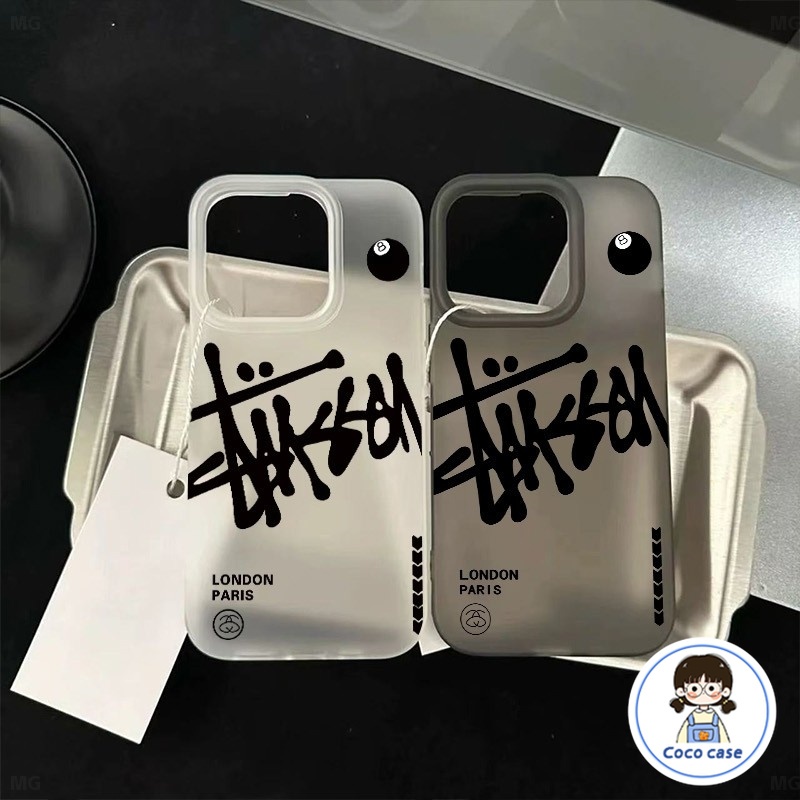 แฟชั่น ฝาครอบโทรศัพท์นุ่ม สีดำและสีขาวคว่ำตะขอ For iPhone 11 13 15 เคส ไอโฟน12 14 ProMax 7 8Plus X XR XSMaxกันกระ IP17
