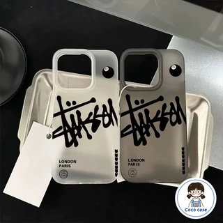 แฟชั่น ฝาครอบโทรศัพท์นุ่ม สีดำและสีขาวคว่ำตะขอ For iPhone 11 13 15 เคส ไอโฟน12 14 ProMax 7 8Plus X XR XSMaxกันกระ IP17