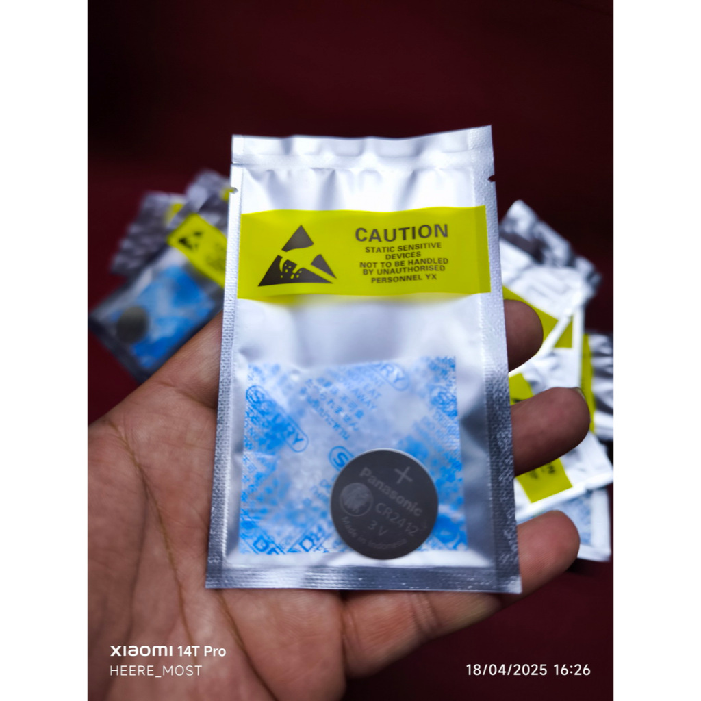 ถ่าน แบตกระดุม  Panasonic CR2412 แท้ แบบไม่มีแพ็คเกจ (แพ็ค1ก้อนใส่ซองกันไฟฟ้าสถิตย์อย่างดี) - รูปที่ 6