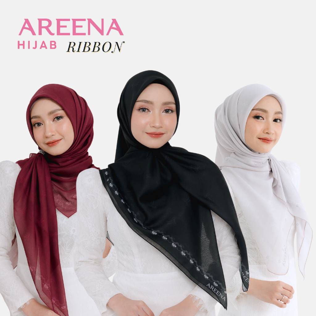 (RIBBON) Areena hijab ฮิญาบบาวาพรีเมียม พิมพ์ลาย รุ่น ribbon