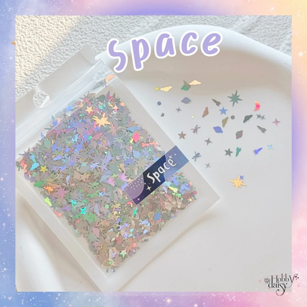 Space Glitter กลิตเตอร์ธีมลายอวกาศ ดาว ยานอวกาศ สำหรับตกแต่ง DIY
