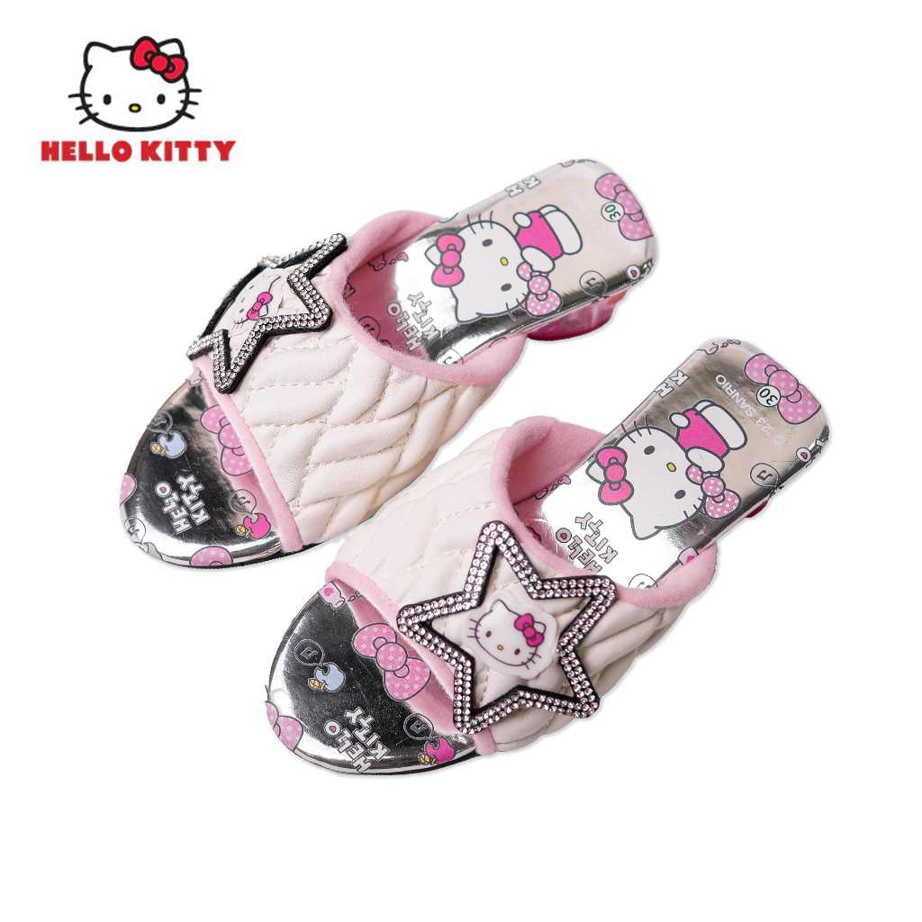 Hello Kitty รองเท้าส้นแก้ว รองเท้าส้นสูงมีไฟ รุ่นใหม่ล่าสุด รองเท้าคิตตี้เด็ก ปร