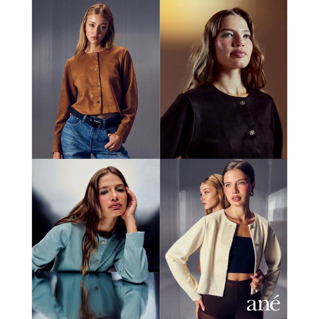 ané velvet- suede Jacket, แจ็คเก็ตผ้ายืดหนังกลับ ane.wear