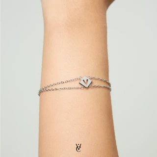 Valichain - Alphabet Bracelet (White Gold)