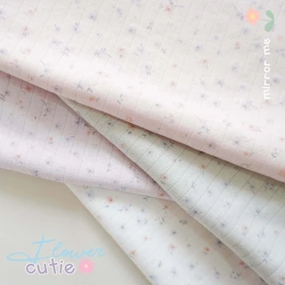 mirrorme เสื้อ Baby tee พิมพ์ลาย สีพาสเทล แต่งลูกไม้