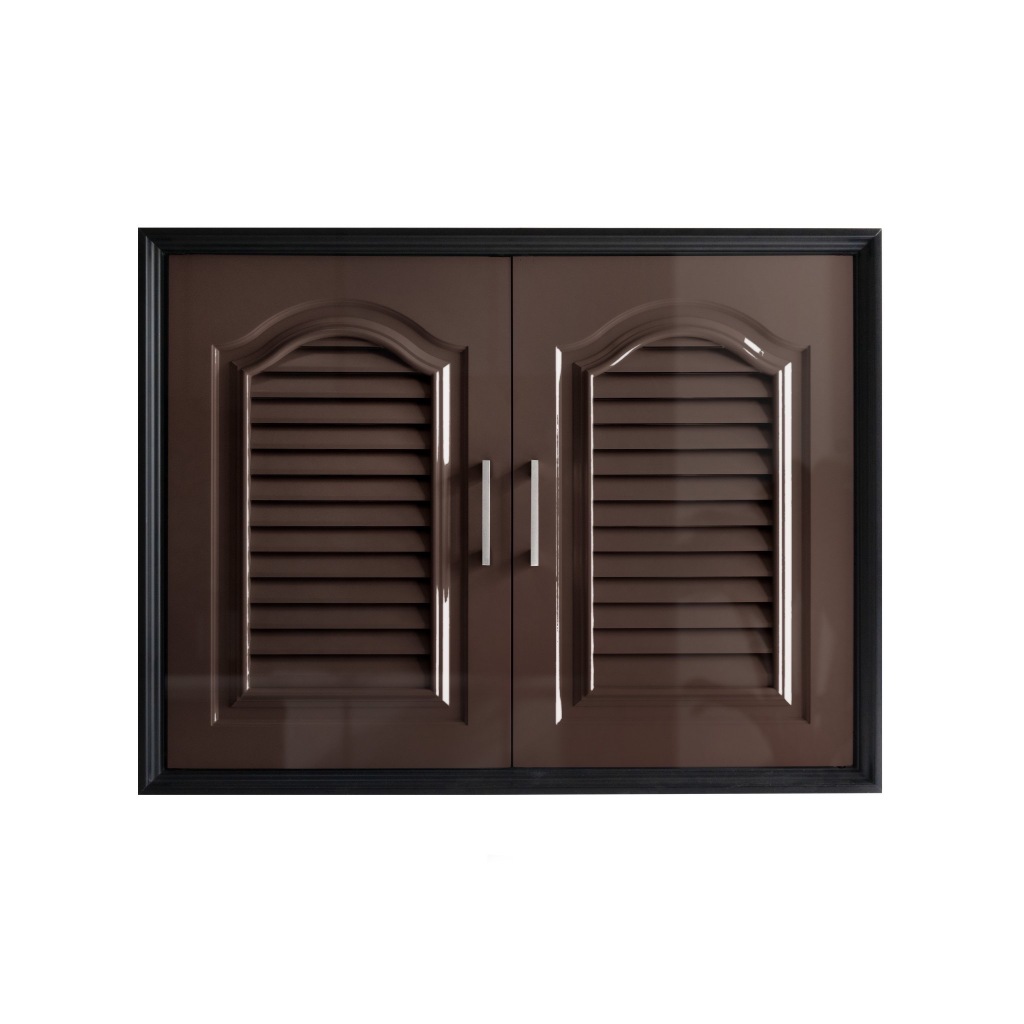 บานซิงค์โค้งบน รุ่นแวร์ซาย (PARIS) บานคู่ สี Mahogany Brown