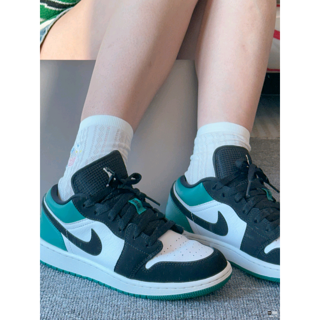 Air Jordan1 Black and green toes Sneakers รองเท้าผ้าใบ