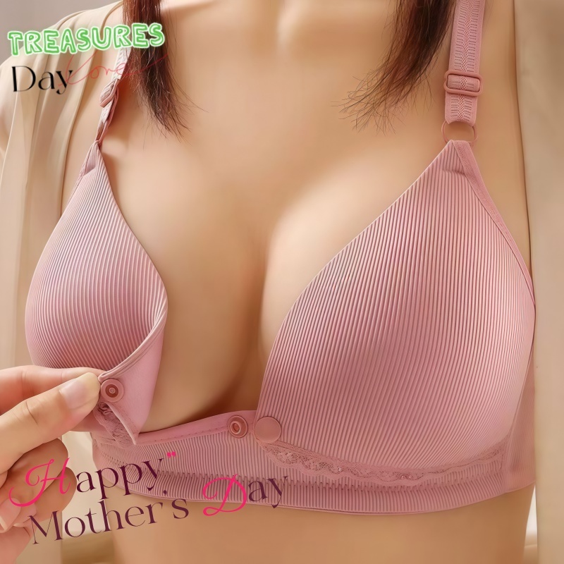 เสื้อในให้นมบุตรไร้ขอบ ที่มีคุณภาพสูงมือเดียวด้านหน้าหัวเข็มขัดชุด Bra ชุดชั้นในให้นมบุตร ชุดชั้นในพยาบาลผู้หญิงชุดชั้น