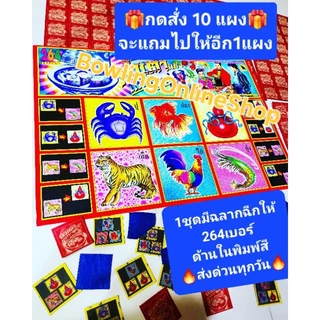 ส่งด่วนมาก โค้ดคุ้ม แผงกระดาษจับฉลากปลาปู264แผ่น ใบน้ําเต้าพิมพ์สี ฉลากฉีกนำเตาสังสรรค์เล่นสนุกวันหยุด