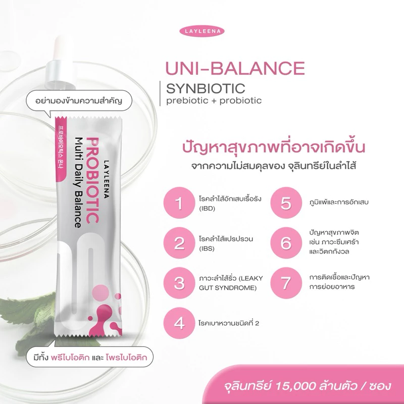 🦠🍓 | ของแท้+พร้อมส่ง | probiotic Blance พรีไบโอติก+โพรไบโอติกส์ ดูแลลำไส้ layleena เลย์ลีน่า ยูนิบาลานซ์ BIOSYN thumbnail 3