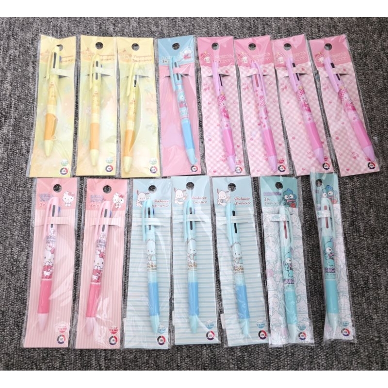 พร้อมส่ง // ปากกาลูกลื่น ลายซานริโอ้ Sanrio หมึก 3 สี แดง น้ำเงิน ดำ ลิขสิทธิ์แท้ นำเข้าจากญี่ปุ่น 🇯🇵