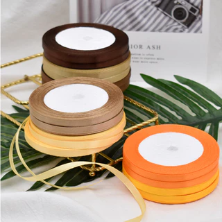 ริบบิ้นผ้าซาติน ริบบิ้นผ้าซาติน 2 ด้าน ขนาด0.6 cm ยาว25 หลา DIY สําหรับตกแต่งบรรจุภัณฑ์