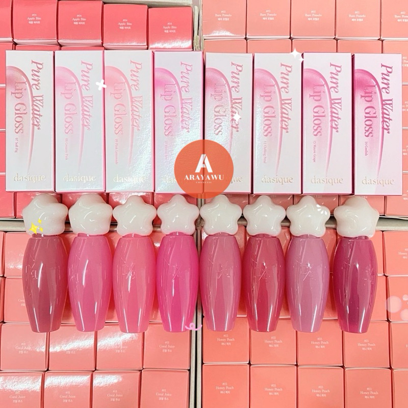 (✅แท้/พร้อมส่ง) DASIQUE PURE WATER LIP GLOSS 16 Colors 🌟✨ ลิปกลอส