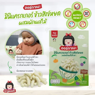 (ขั้นต่ำ 2 ชิ้นหรือรวมกับสินค้าอื่นในร้าน) Organeh ออร์กาเนะ มินิแครกเกอร์และพัฟข้าวกล้องงอก จากข้าวสังข์หยดออร์กานิก
