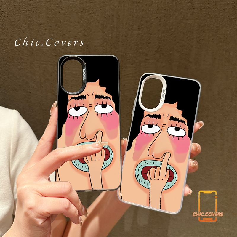 สําหรับ OPPO A7 A15 A16 A92 A9 A95 A57 A78 A18 A94 A3 A60 A93 A98 A79 A60 A58 A3S A12E ตัวละครการ์ตูนตลกสร้างสรรค์